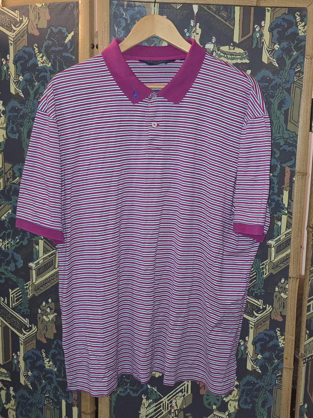 Ralph Lauren Polo Golf Mens Shirt Striped Red XXL Short Sleeve